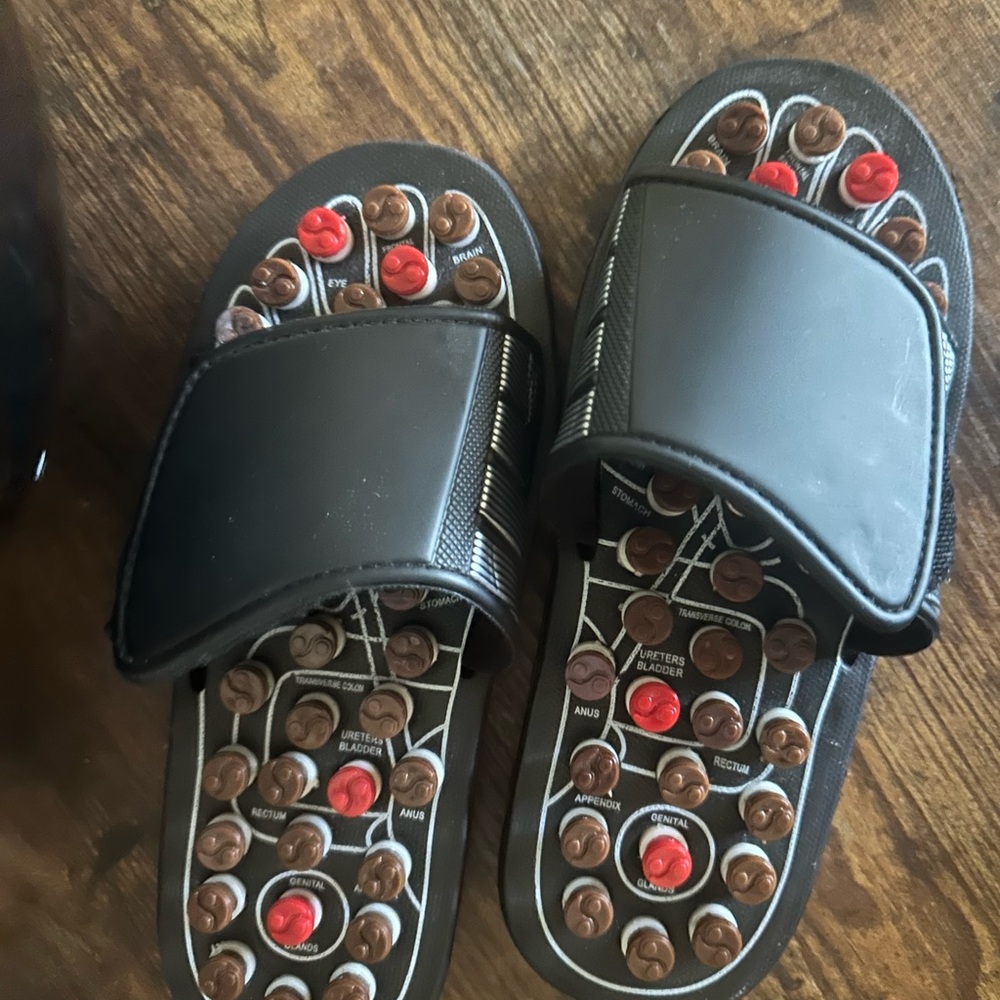 Kids Black and Red Massage Sandals